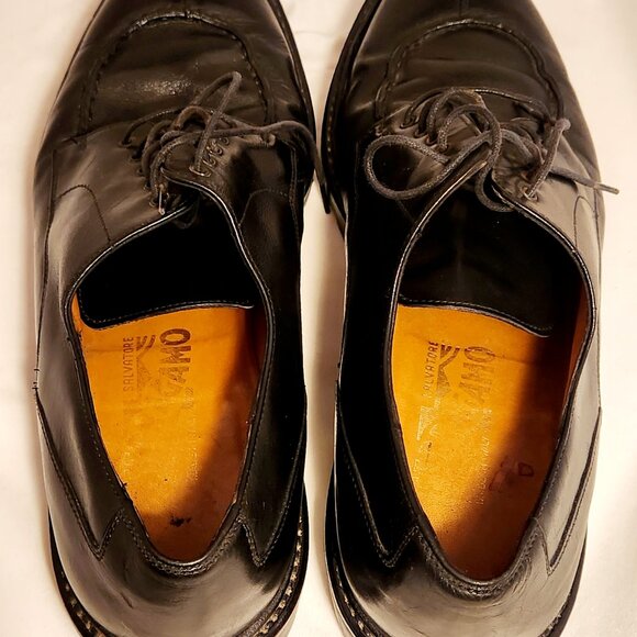 Salvatore Ferragamo  Men\'s Dress Shoes Black - Size 8.5 Leather Derby Lace Up main image 4